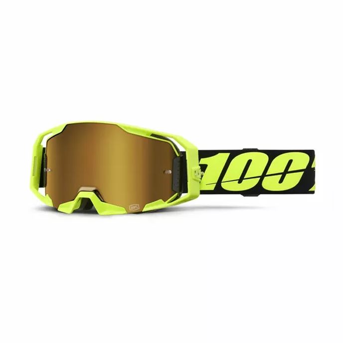 100% MX Goggles Armatic Flo Yellow Gold Mirror